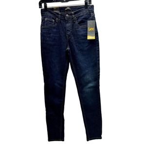 Womens Lee Jeans Skinny Fit Straight Leg Sz: 16 Regular Color Dark‎ Indigo